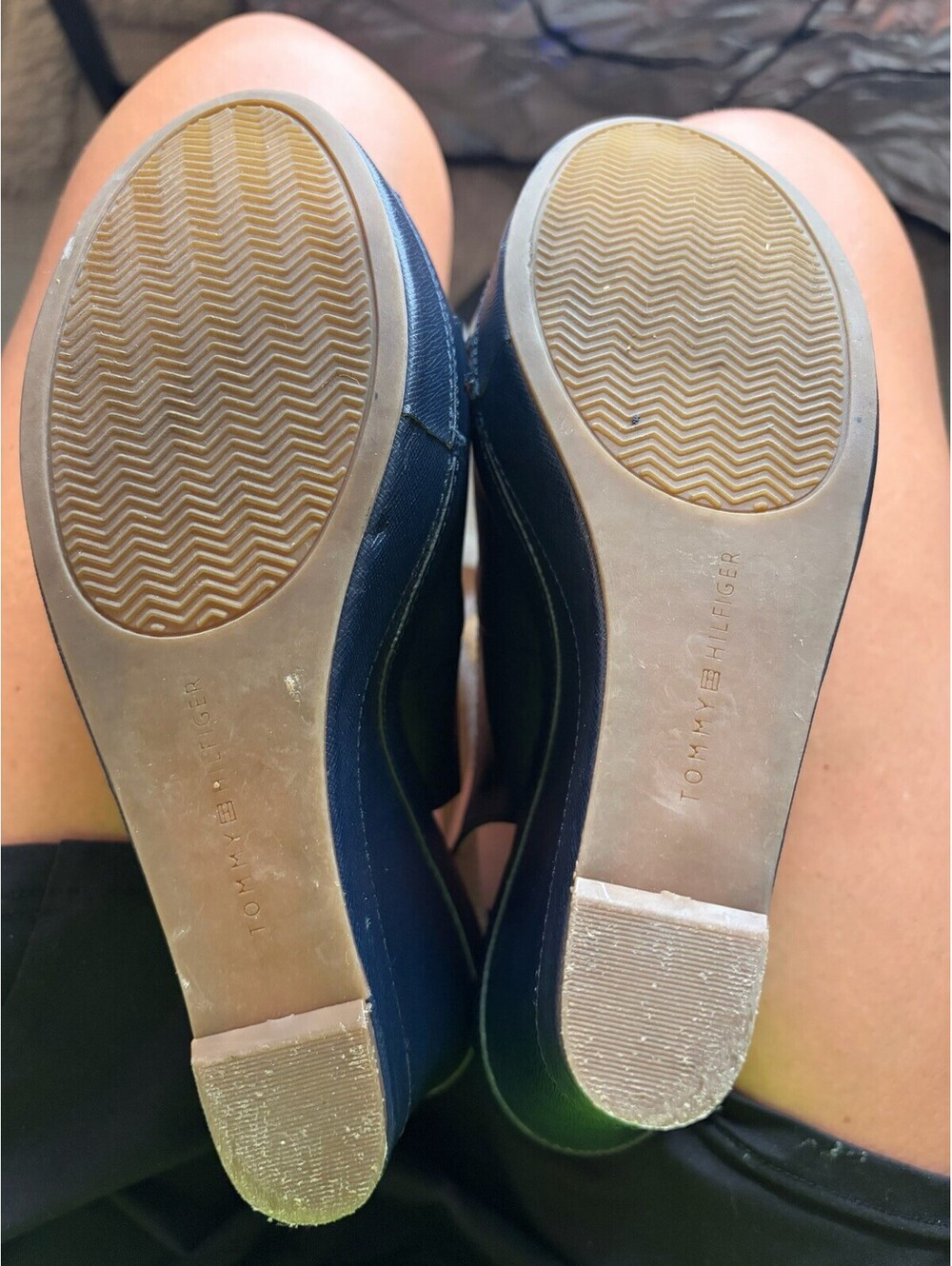 Tommy Hilfiger Twkarra Wedge Sandals Navy Blue Peep Toe Slingback Womens 8M - Picture 9 of 9